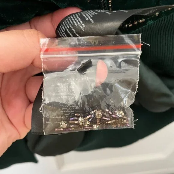 Kith Beaded Velvet Clay Bomber Jacket Stadium Green Size S - Picture 7 of 10